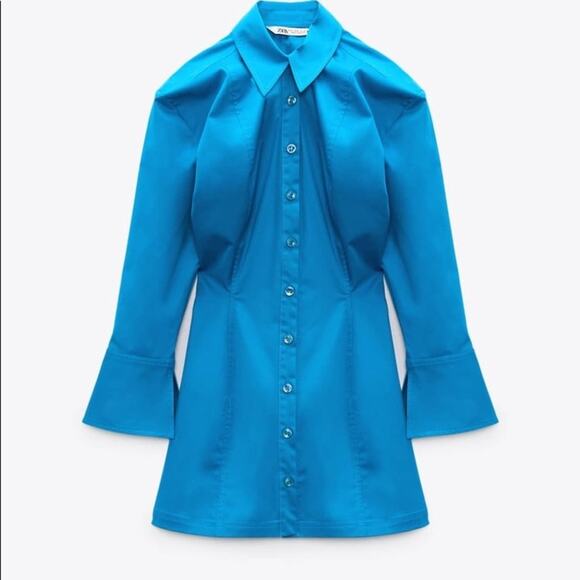 ZARA BLOGGER FAVORITE COTTON SHIRT DRESS - Picture 13 of 16